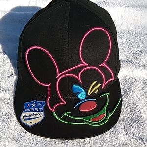 Disney Black Snapback Hat with Colorful Mickey Mouse Embroidery